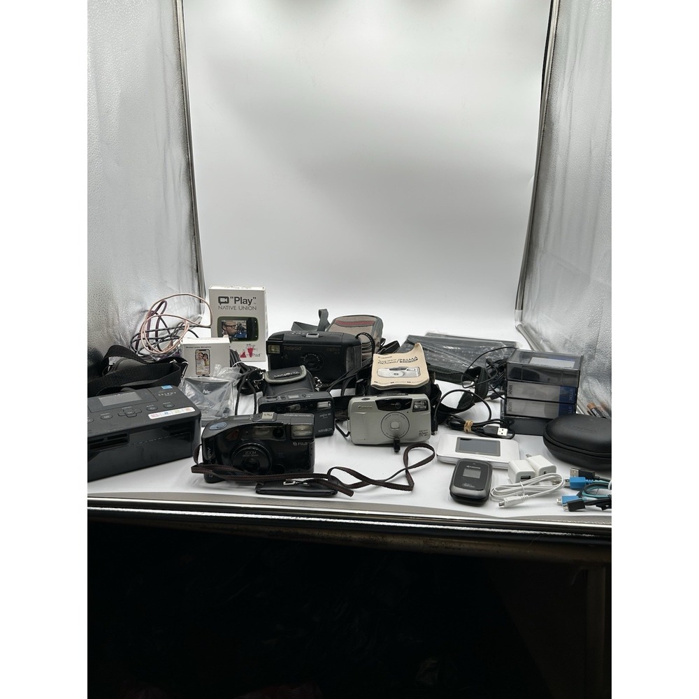 Lot Of Electronics & Cameras Flip Phone Canon Selphy Untested AS IS PARTS